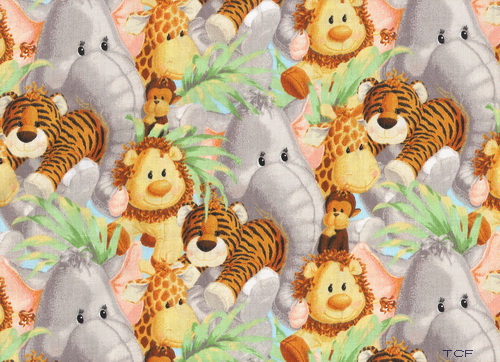 Jungle Babies Tossed Nursery 2yds Fabric